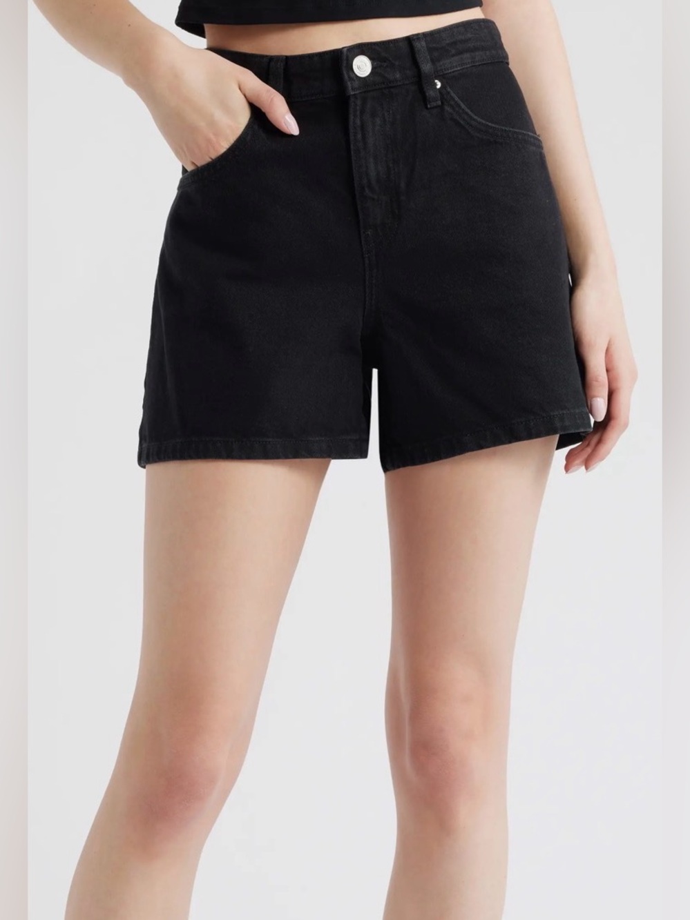 Mango Black Denim Shorts